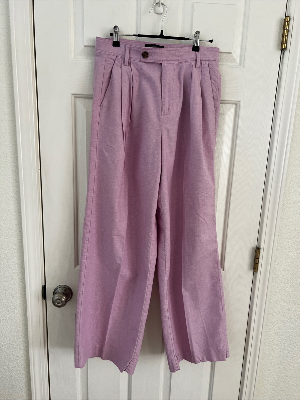 Banana Republic Women’s Light Purple Pleated Wide-Leg Chinos